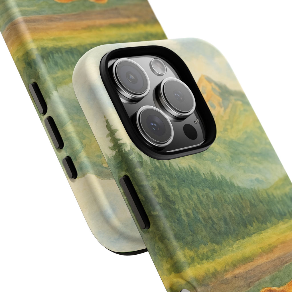 Scenic Bear Phone Case with, Tough & Protective Shell, Nature Lover Gift, Wildlife Art, Outdoor Adventure Accessory