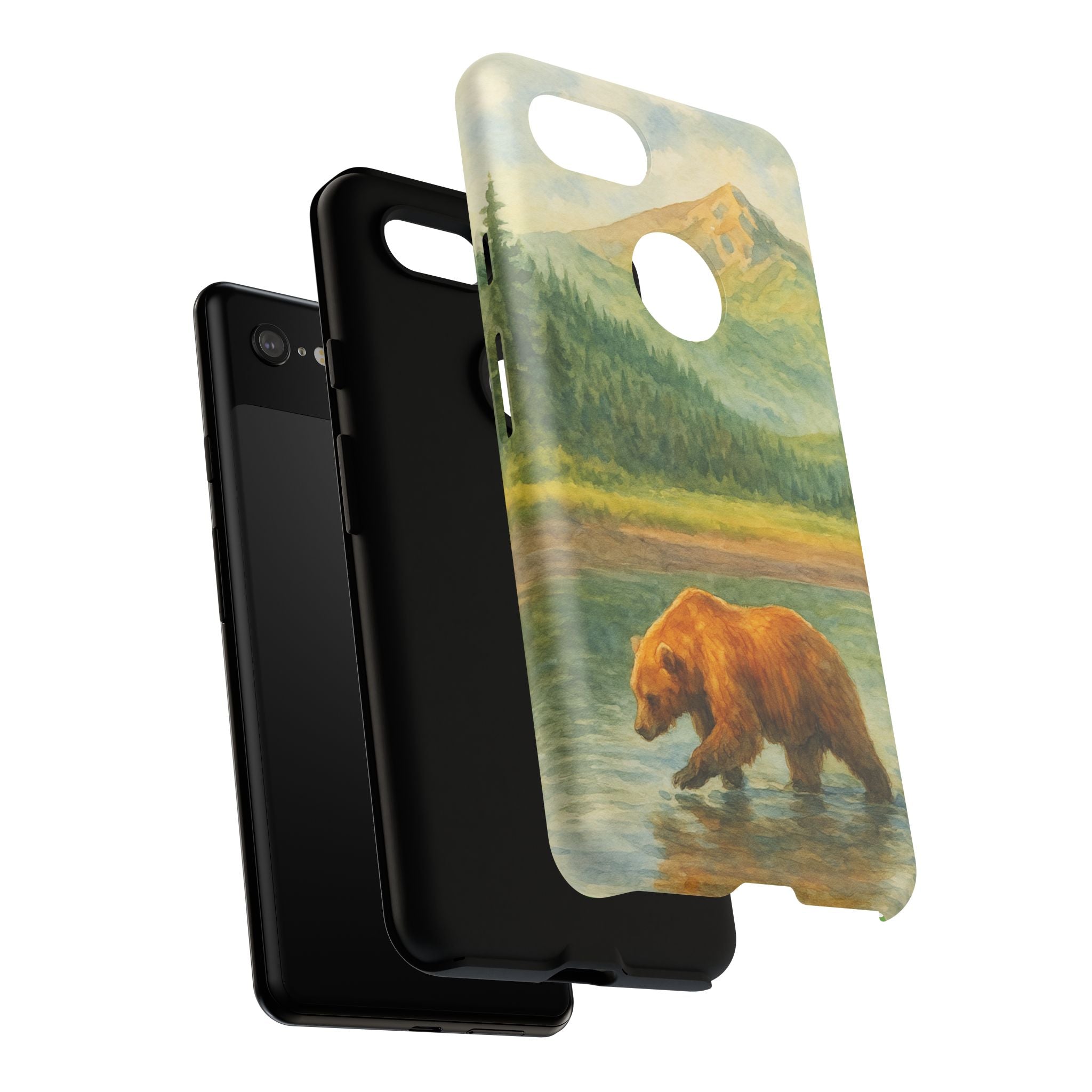 Scenic Bear Phone Case with, Tough & Protective Shell, Nature Lover Gift, Wildlife Art, Outdoor Adventure Accessory