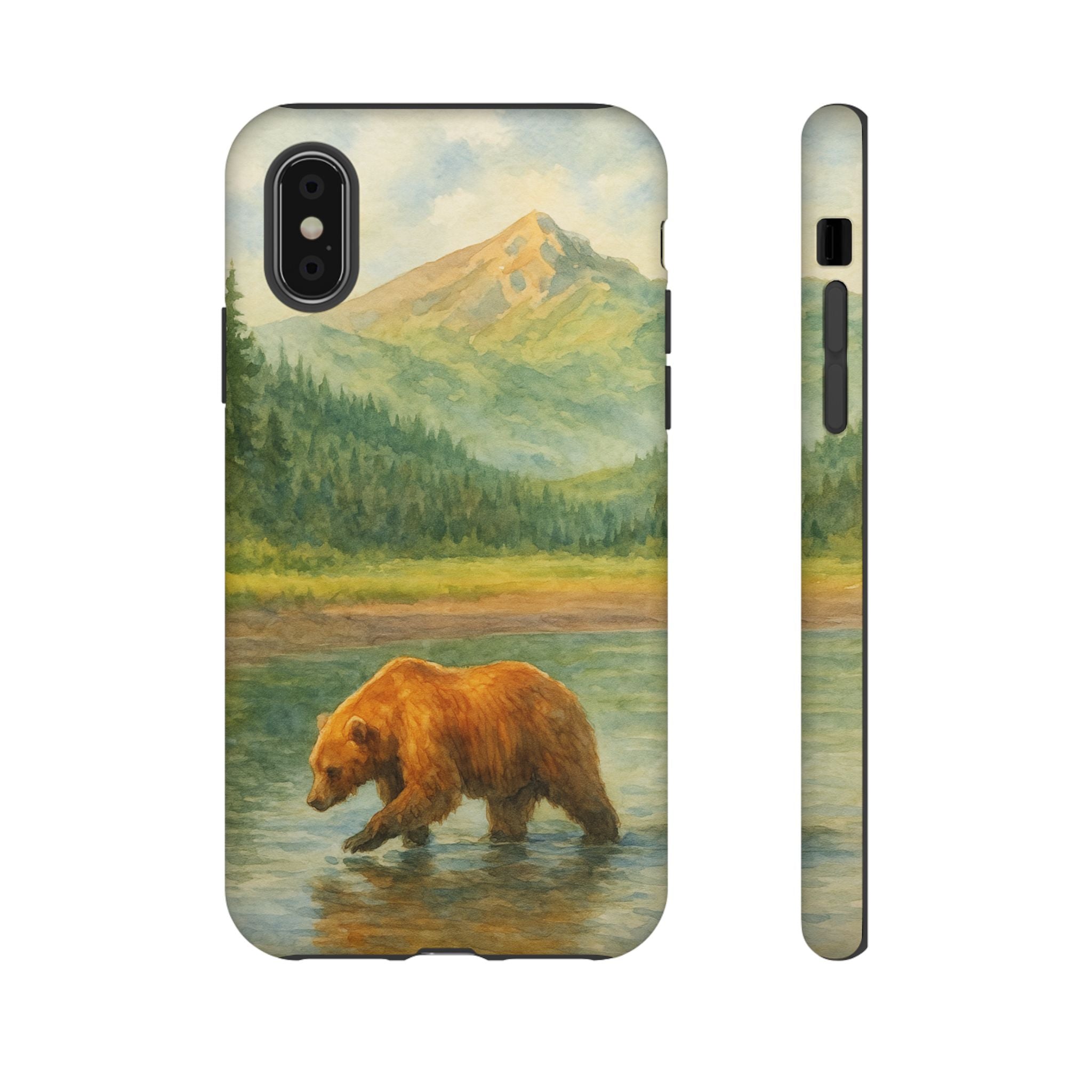 Scenic Bear Phone Case with, Tough & Protective Shell, Nature Lover Gift, Wildlife Art, Outdoor Adventure Accessory