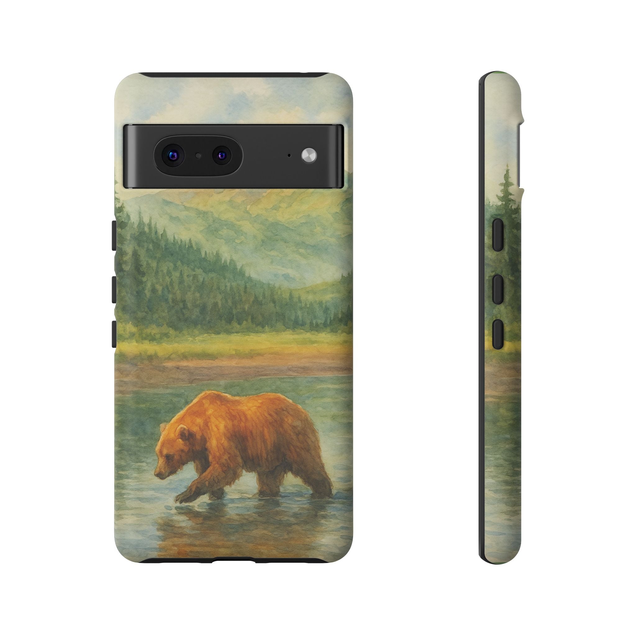 Scenic Bear Phone Case with, Tough & Protective Shell, Nature Lover Gift, Wildlife Art, Outdoor Adventure Accessory