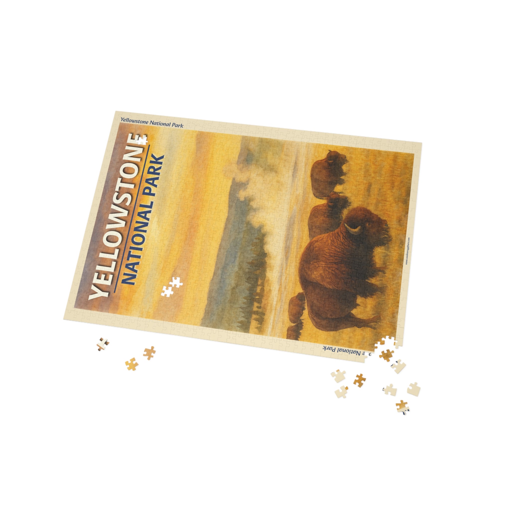 Yellowstone National Park Wild Bison Scenic 1000-Piece Puzzle - Jigsaw Puzzle