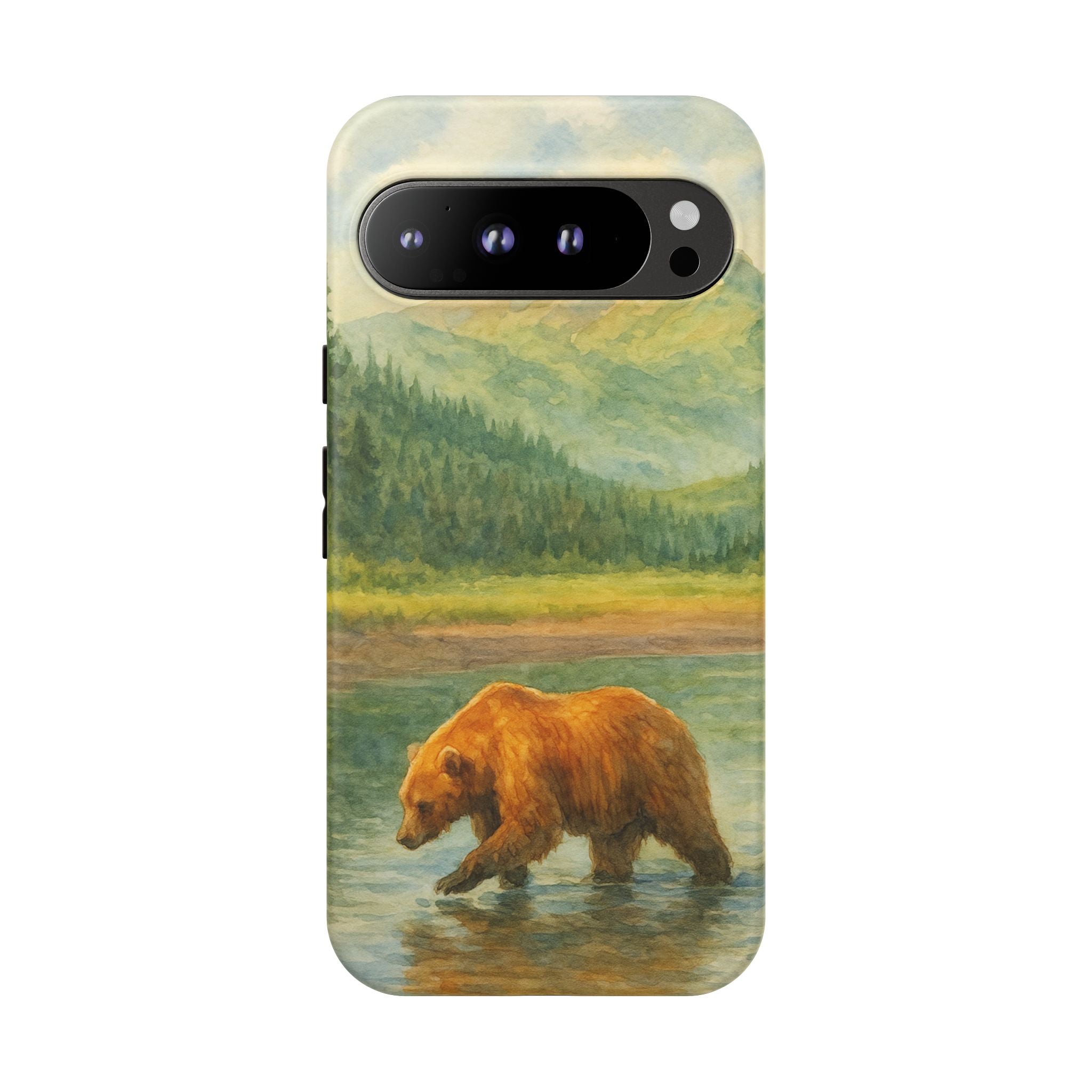 Scenic Bear Phone Case with, Tough & Protective Shell, Nature Lover Gift, Wildlife Art, Outdoor Adventure Accessory