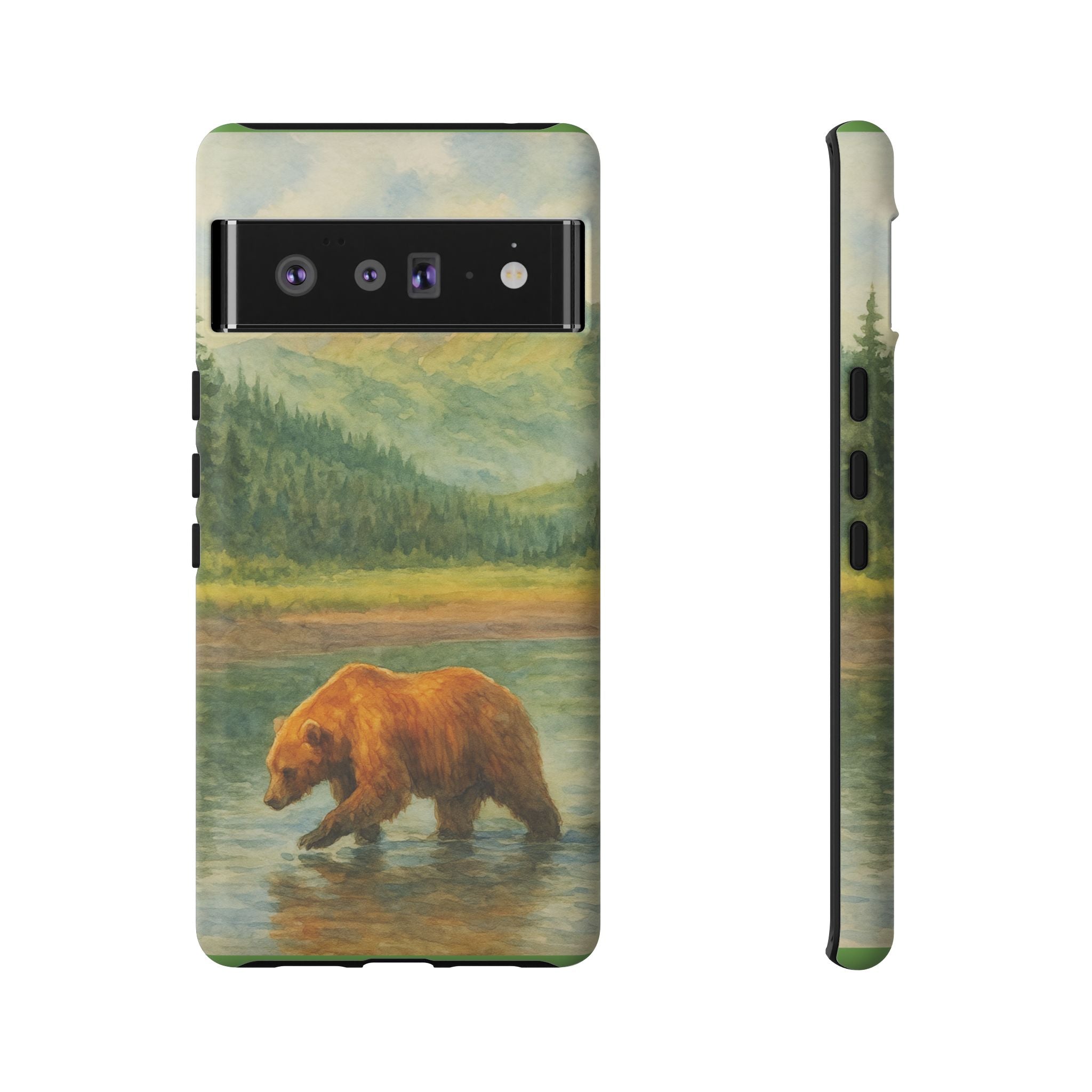 Scenic Bear Phone Case with, Tough & Protective Shell, Nature Lover Gift, Wildlife Art, Outdoor Adventure Accessory