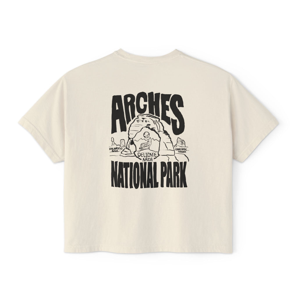 National Park Boxy Tee - Delicate Arch Design for Women