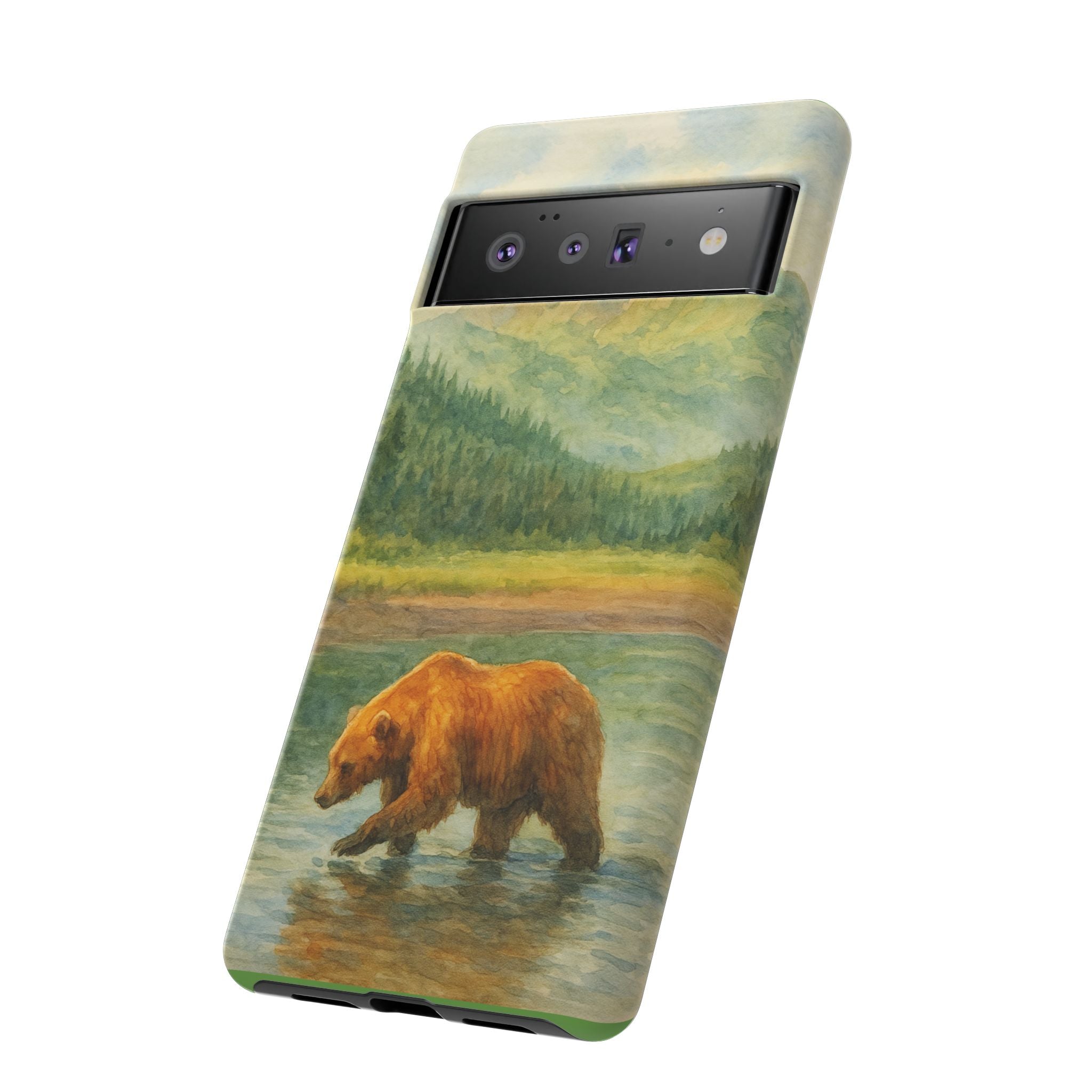 Scenic Bear Phone Case with, Tough & Protective Shell, Nature Lover Gift, Wildlife Art, Outdoor Adventure Accessory