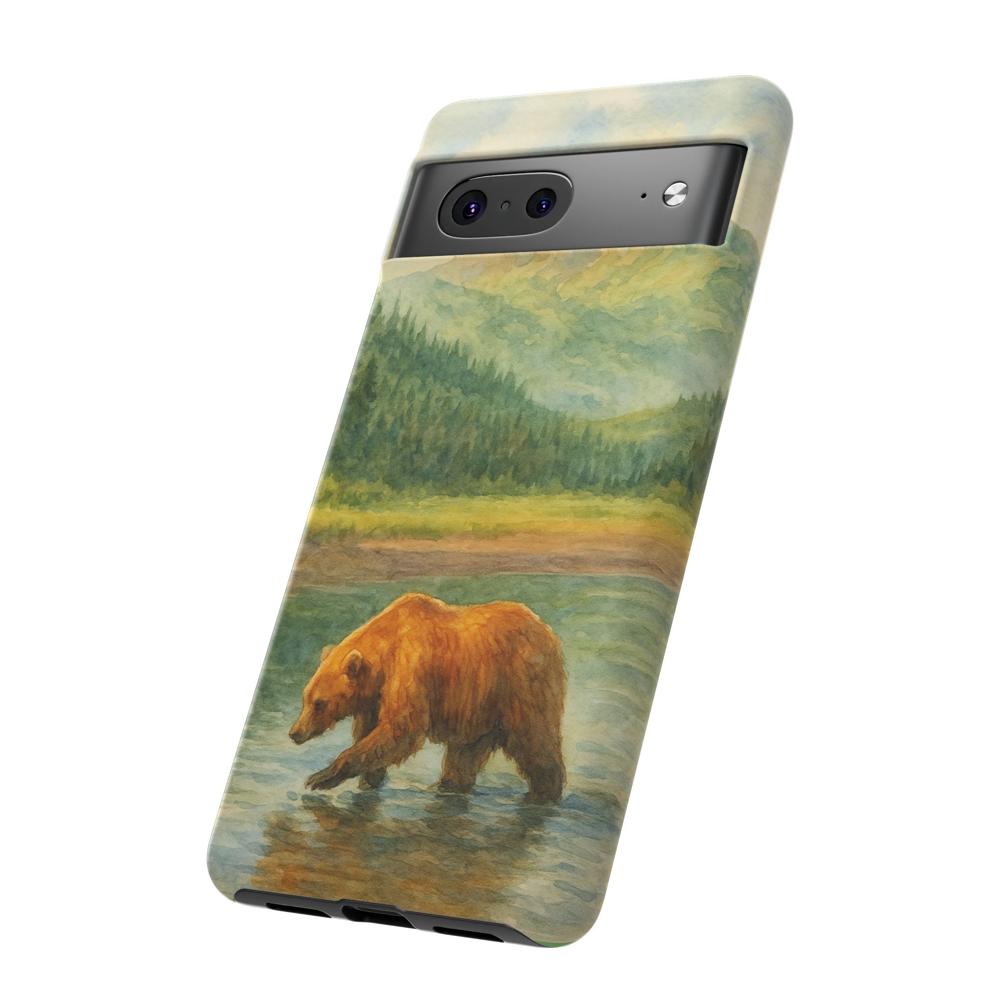 Scenic Bear Phone Case with, Tough & Protective Shell, Nature Lover Gift, Wildlife Art, Outdoor Adventure Accessory