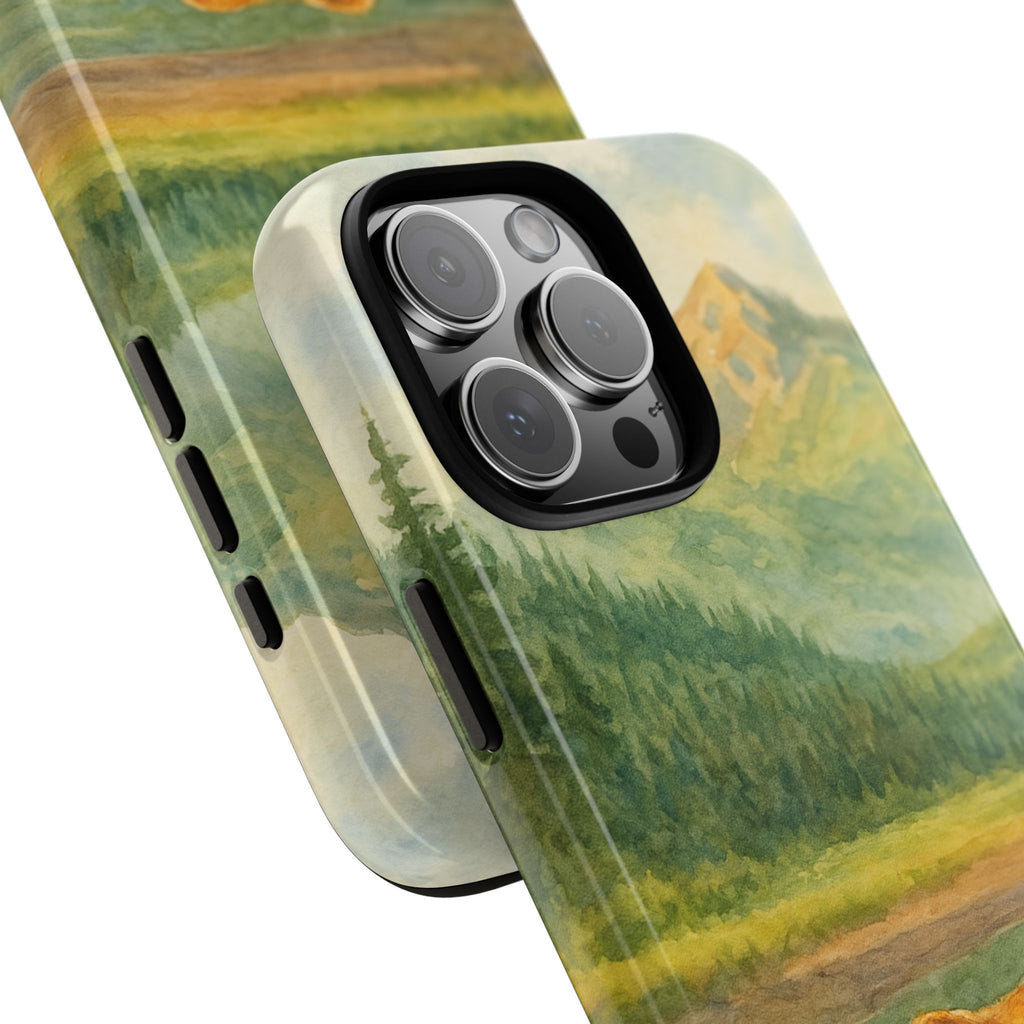 Scenic Bear Phone Case with, Tough & Protective Shell, Nature Lover Gift, Wildlife Art, Outdoor Adventure Accessory