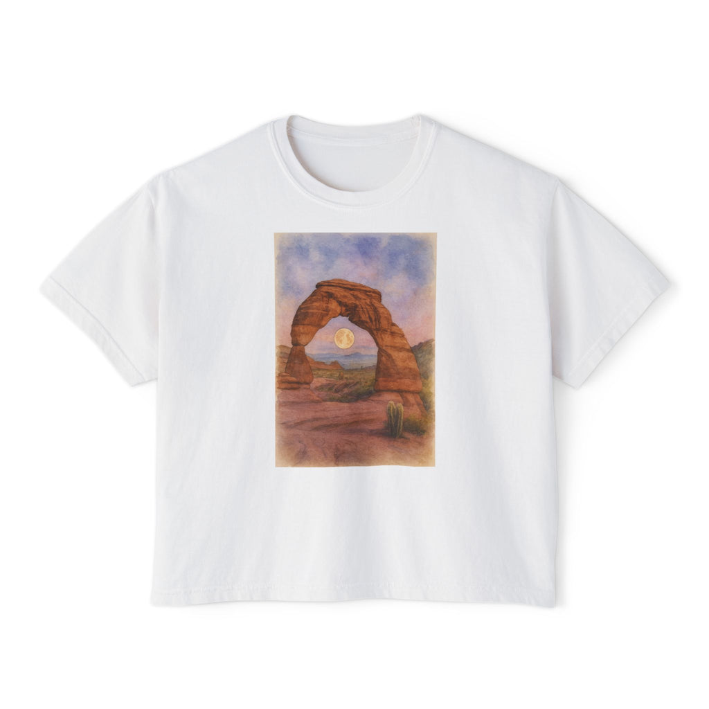 National Park Boxy Tee - Delicate Arch Design for Women