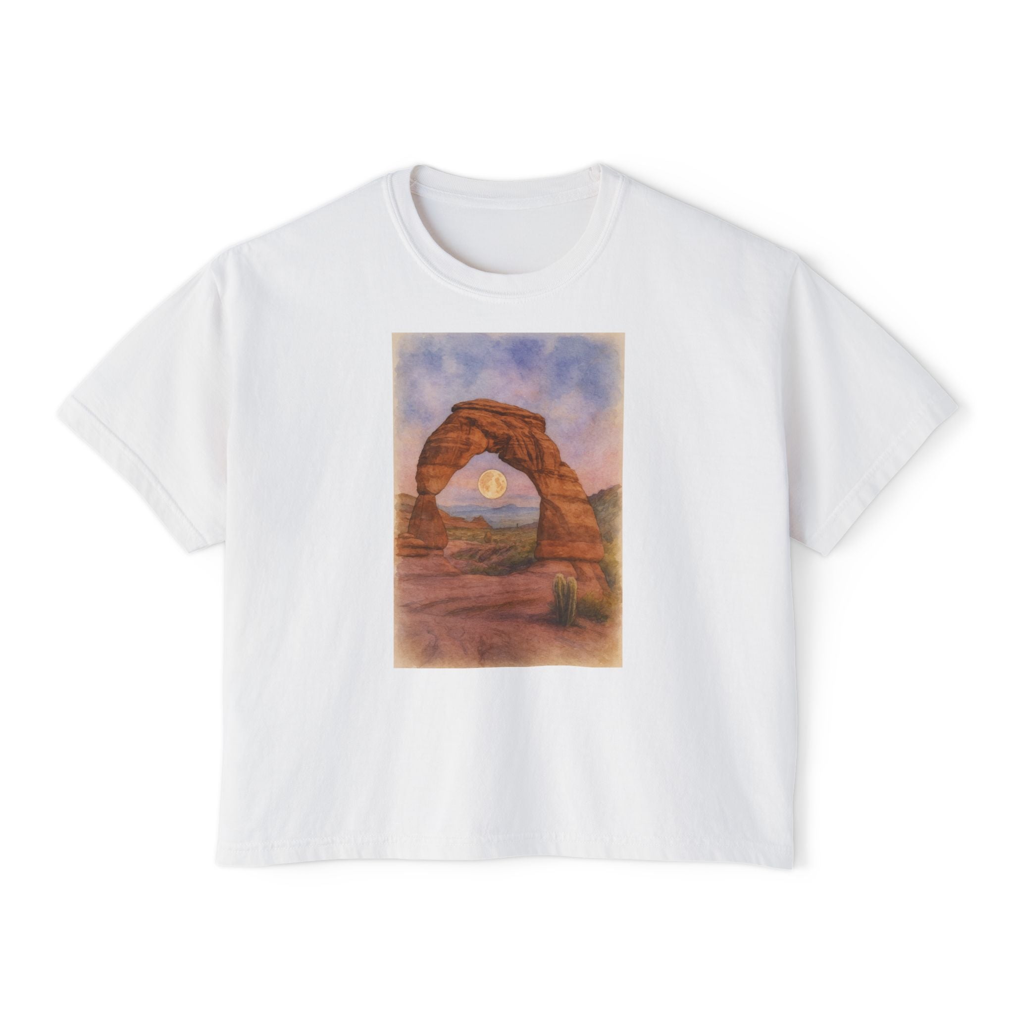 National Park Boxy Tee - Delicate Arch Design for Women