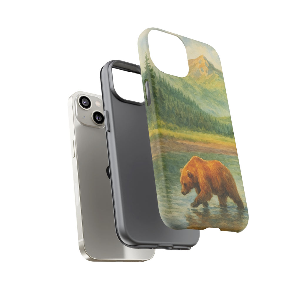 Scenic Bear Phone Case with, Tough & Protective Shell, Nature Lover Gift, Wildlife Art, Outdoor Adventure Accessory