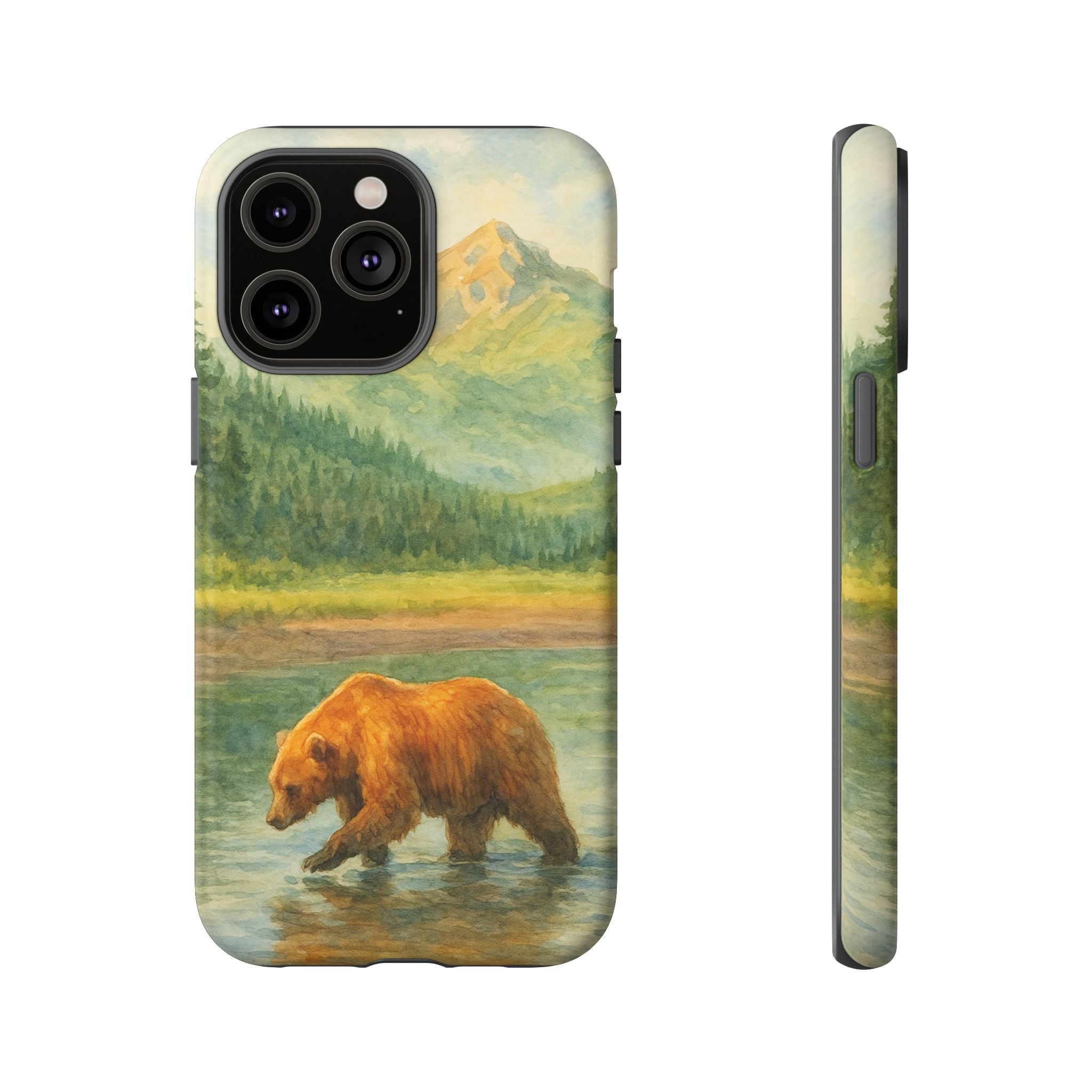 Scenic Bear Phone Case with, Tough & Protective Shell, Nature Lover Gift, Wildlife Art, Outdoor Adventure Accessory