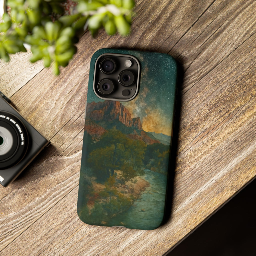 Zion National Park Milky Way Stars Phone Case - Perfect Gift for Nature Lovers and Park Enthusiasts