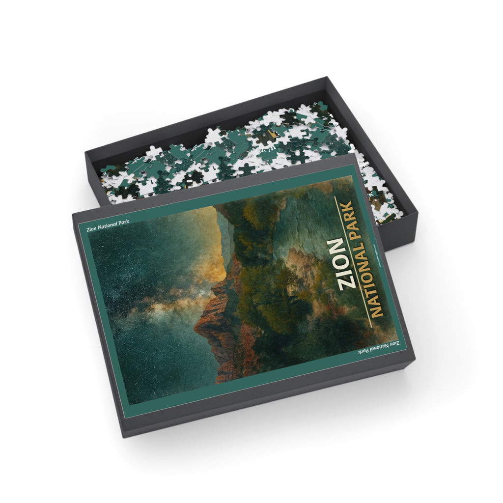 Zion National Park Galaxy Night Sky Scenic 1000-Piece Puzzle - Jigsaw Puzzle
