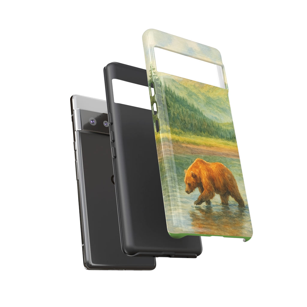 Scenic Bear Phone Case with, Tough & Protective Shell, Nature Lover Gift, Wildlife Art, Outdoor Adventure Accessory