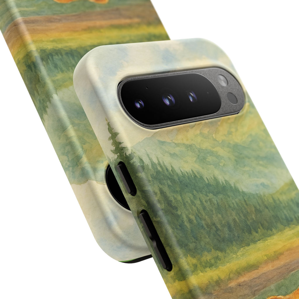 Scenic Bear Phone Case with, Tough & Protective Shell, Nature Lover Gift, Wildlife Art, Outdoor Adventure Accessory