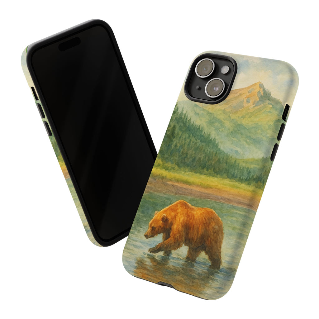 Scenic Bear Phone Case with, Tough & Protective Shell, Nature Lover Gift, Wildlife Art, Outdoor Adventure Accessory