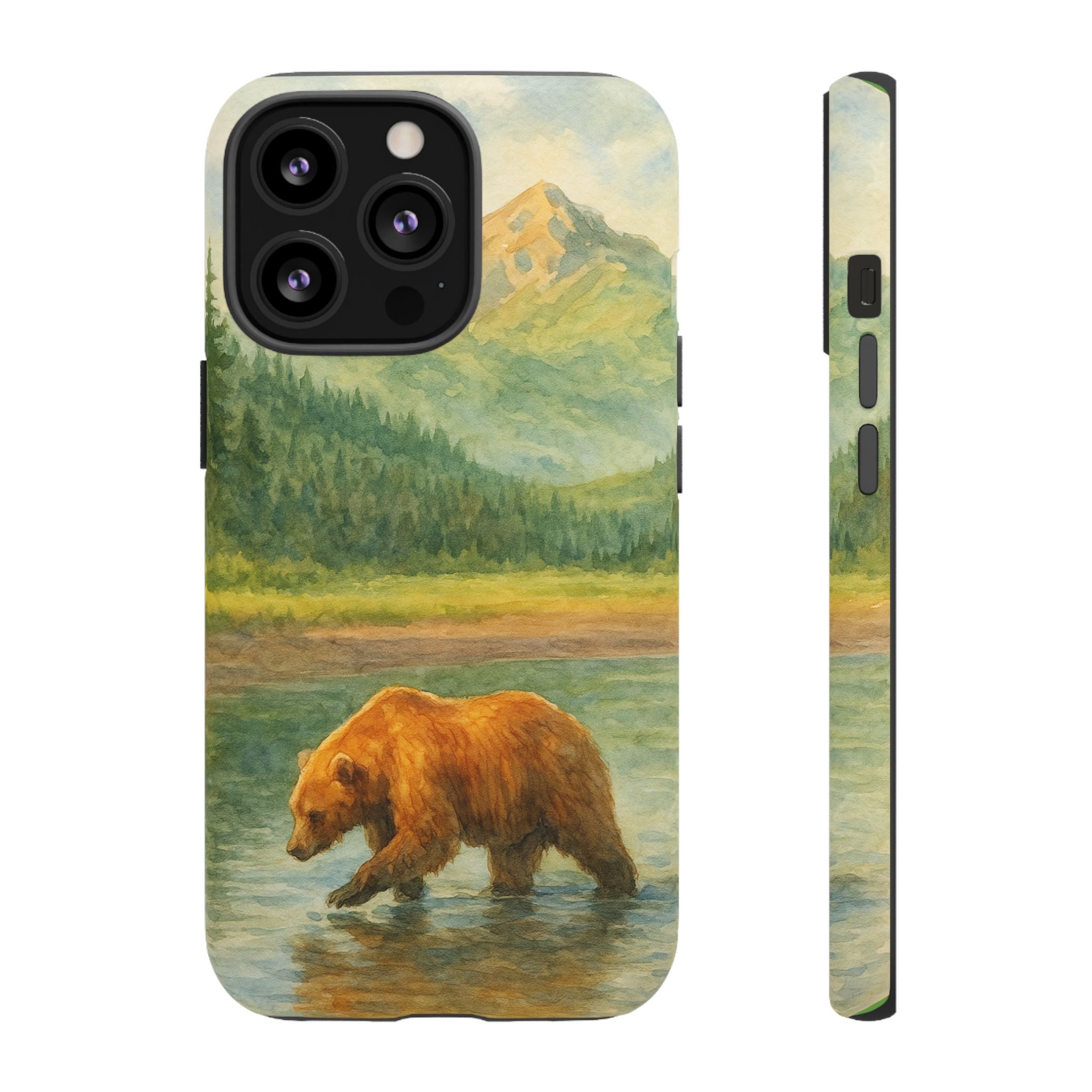 Scenic Bear Phone Case with, Tough & Protective Shell, Nature Lover Gift, Wildlife Art, Outdoor Adventure Accessory
