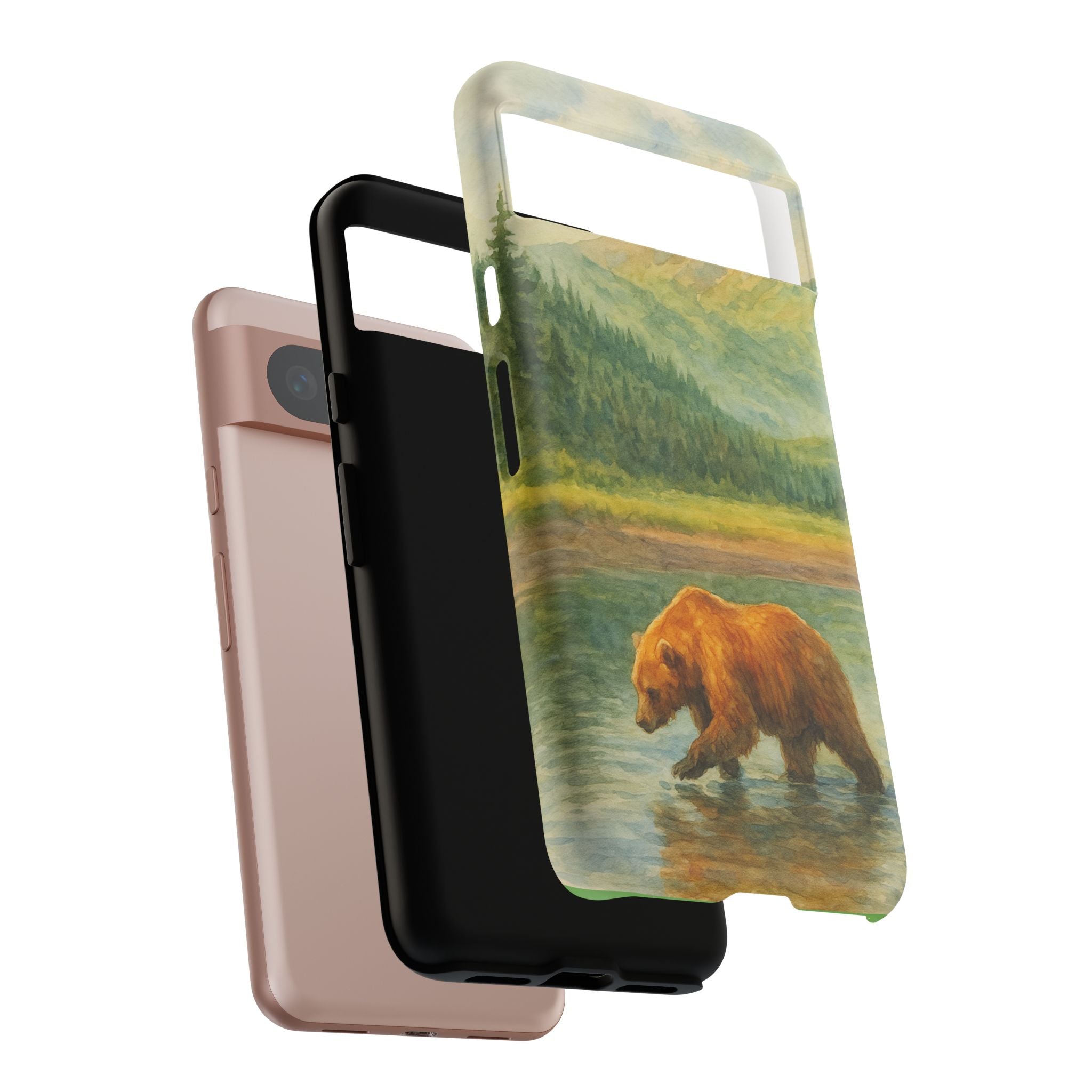 Scenic Bear Phone Case with, Tough & Protective Shell, Nature Lover Gift, Wildlife Art, Outdoor Adventure Accessory