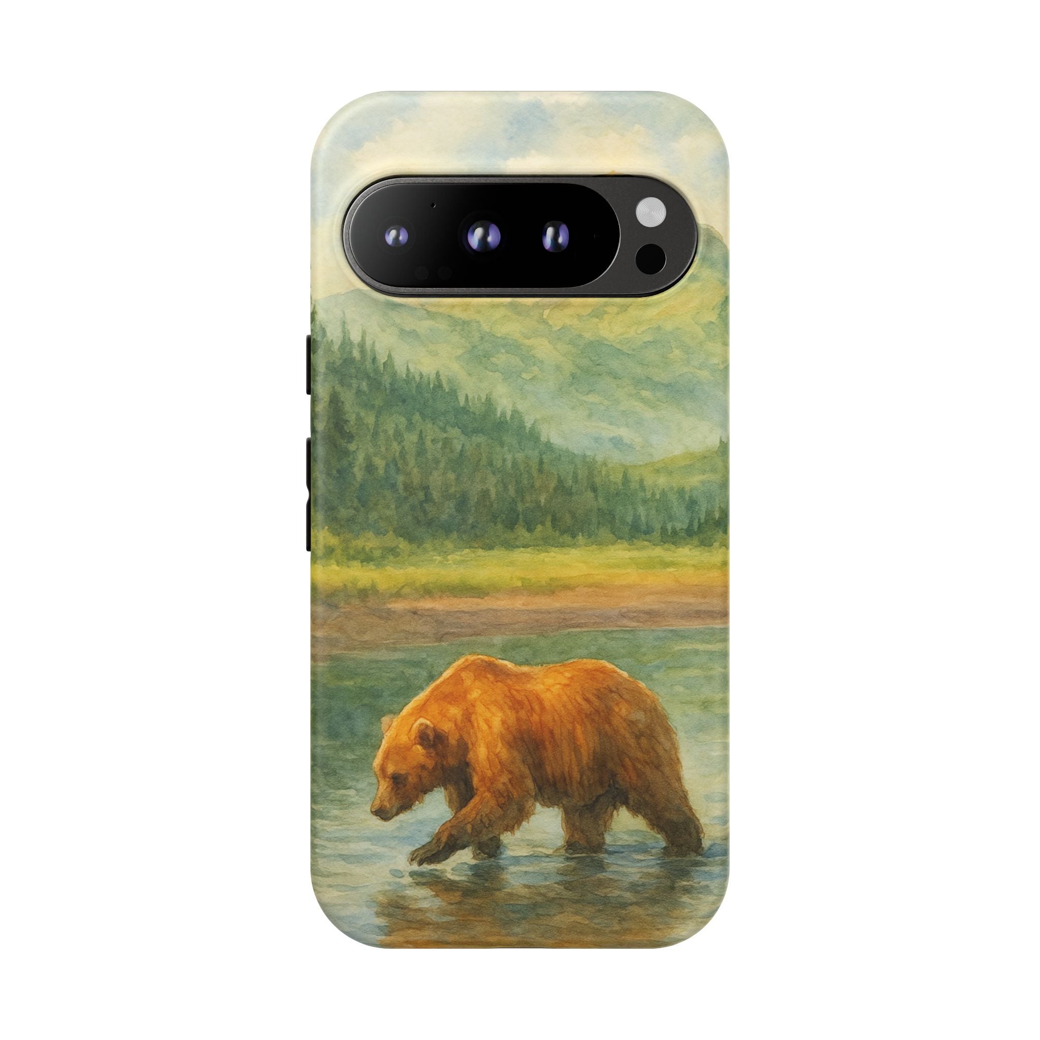 Scenic Bear Phone Case with, Tough & Protective Shell, Nature Lover Gift, Wildlife Art, Outdoor Adventure Accessory