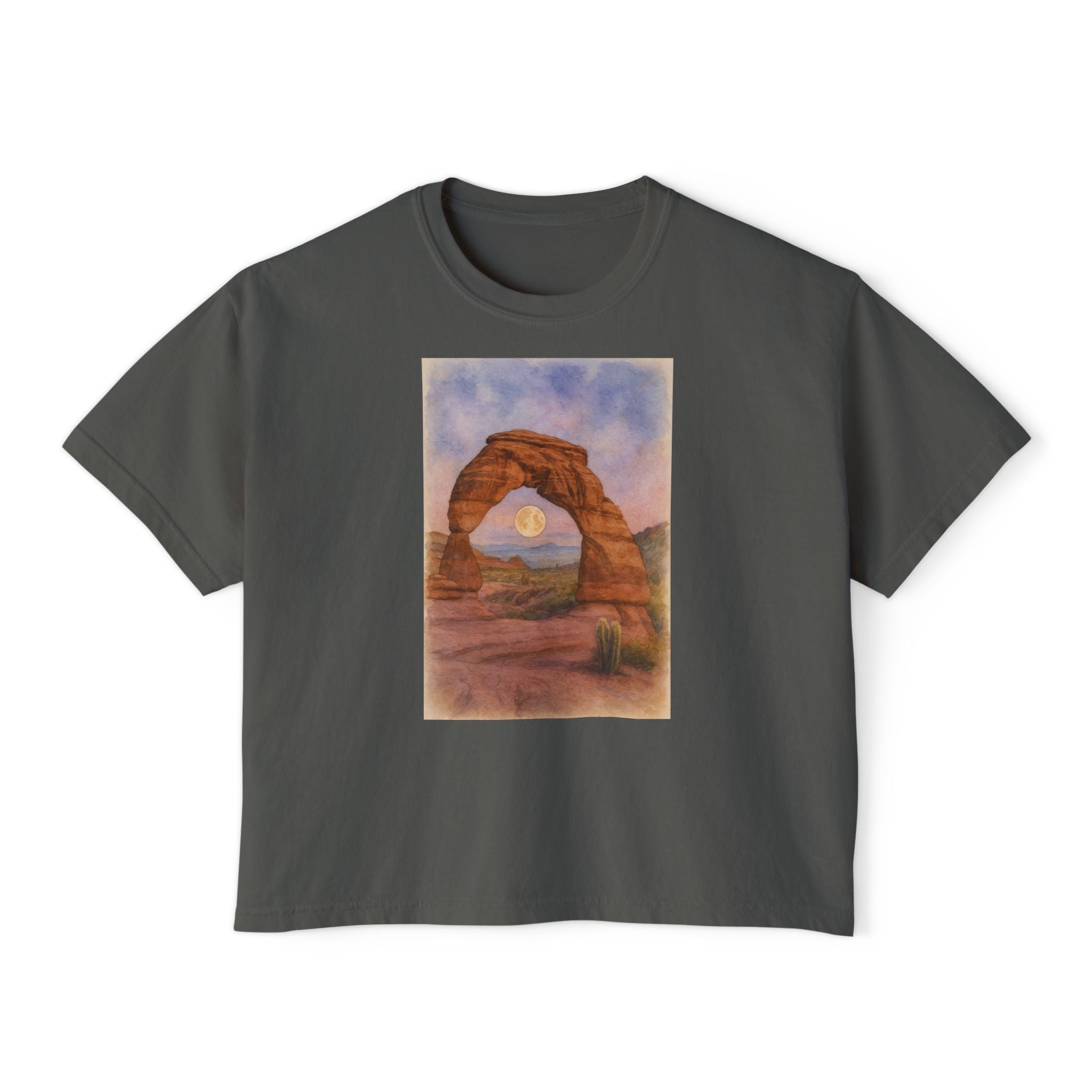 National Park Boxy Tee - Delicate Arch Design for Women