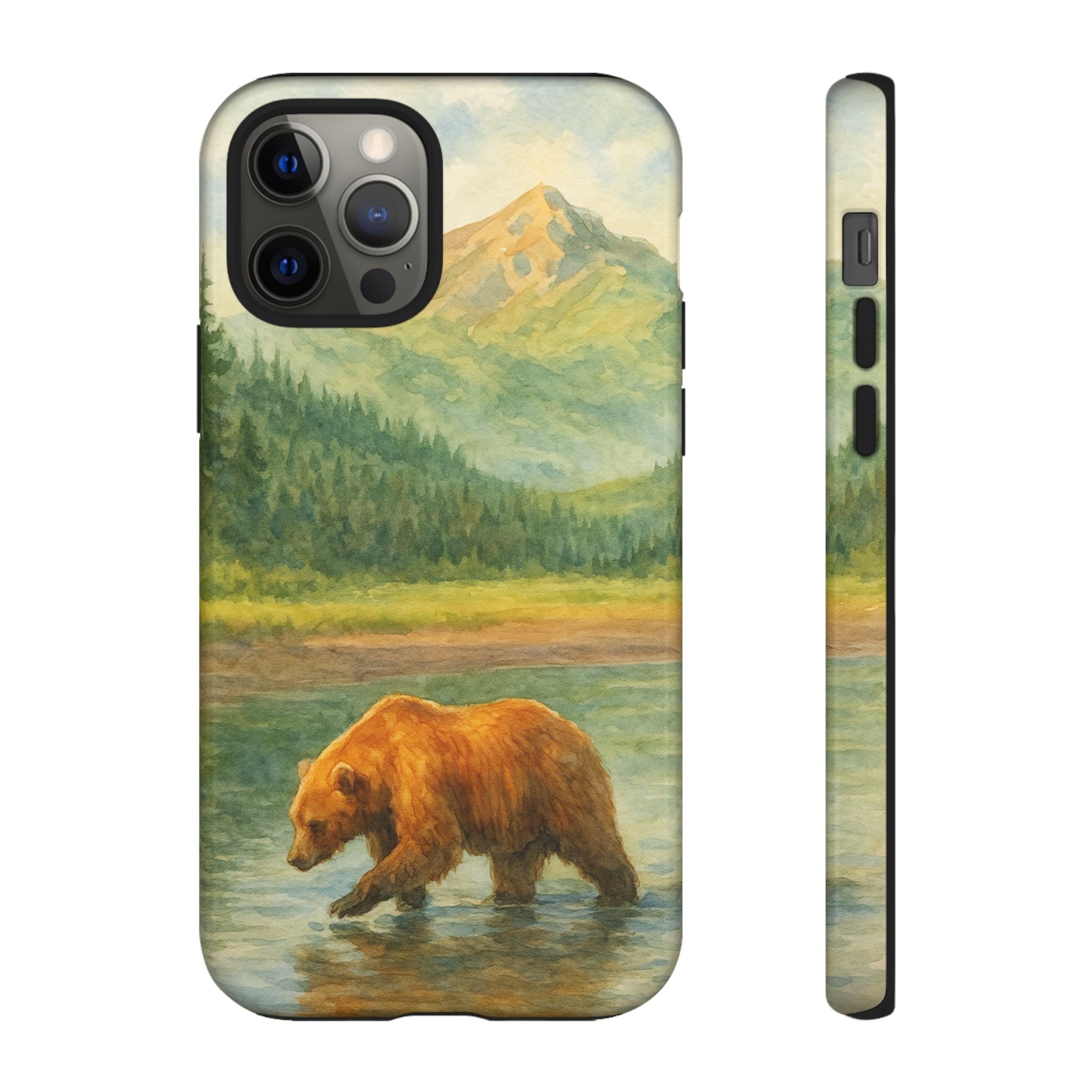 Scenic Bear Phone Case with, Tough & Protective Shell, Nature Lover Gift, Wildlife Art, Outdoor Adventure Accessory