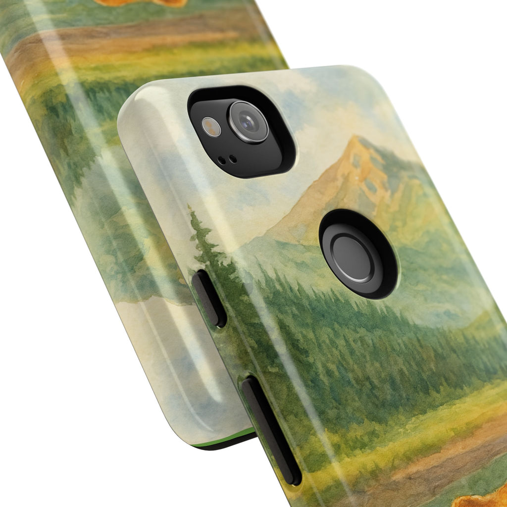 Scenic Bear Phone Case with, Tough & Protective Shell, Nature Lover Gift, Wildlife Art, Outdoor Adventure Accessory