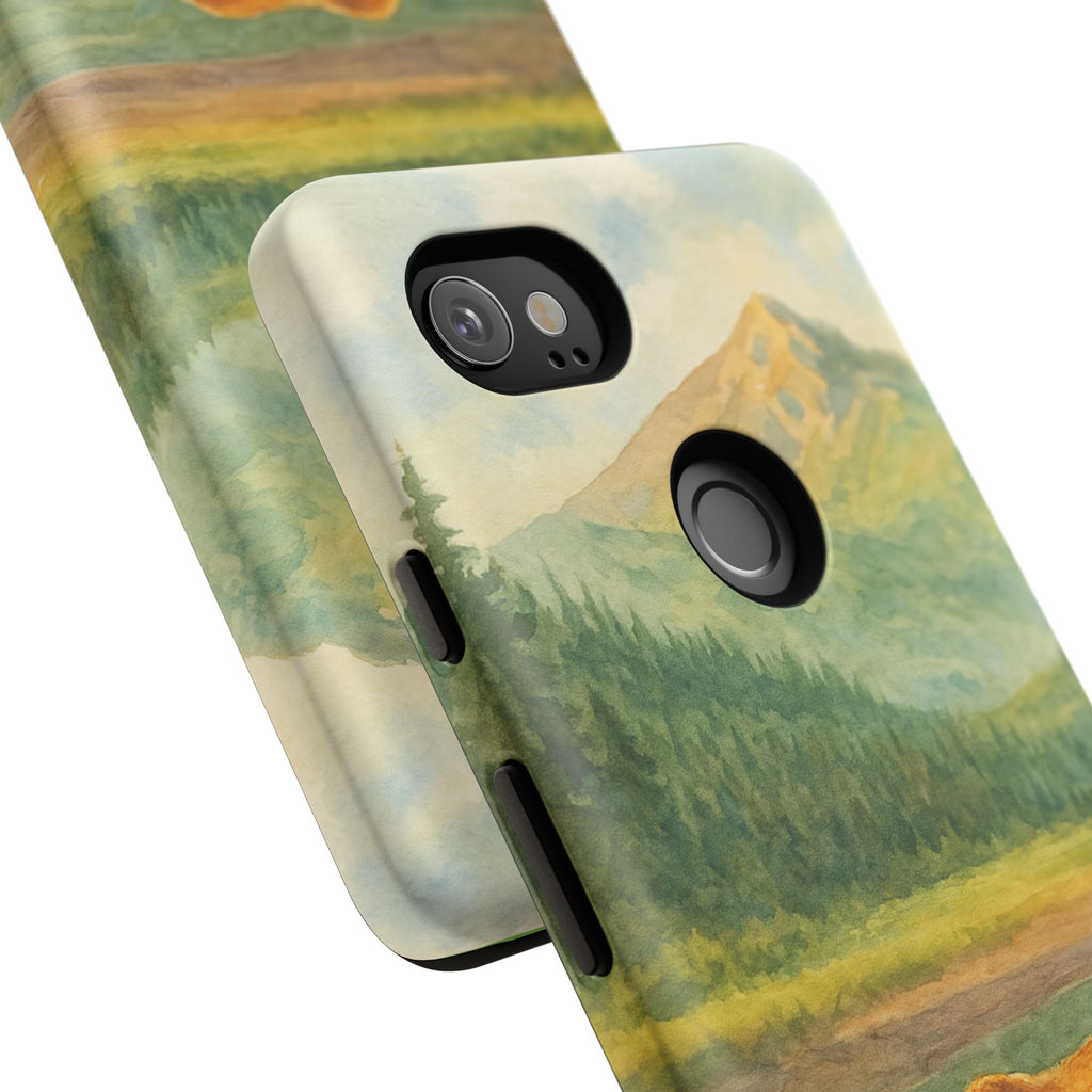 Scenic Bear Phone Case with, Tough & Protective Shell, Nature Lover Gift, Wildlife Art, Outdoor Adventure Accessory