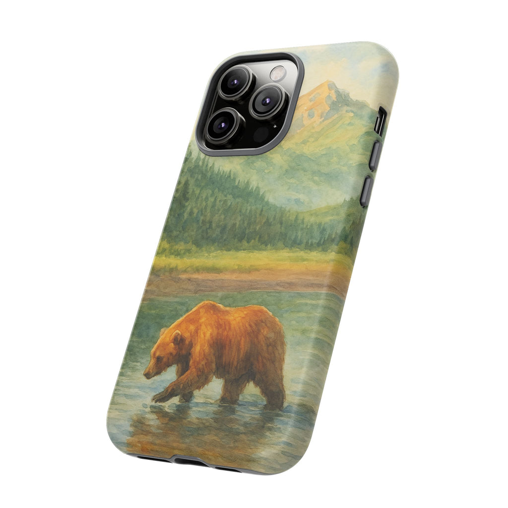 Scenic Bear Phone Case with, Tough & Protective Shell, Nature Lover Gift, Wildlife Art, Outdoor Adventure Accessory