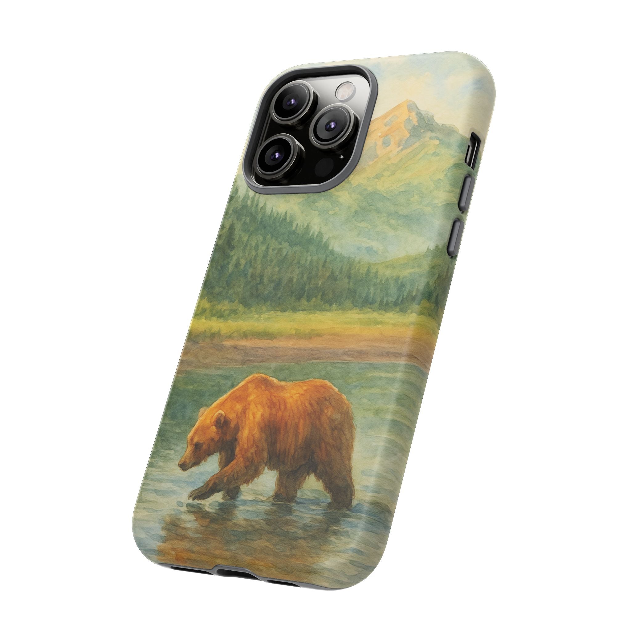 Scenic Bear Phone Case with, Tough & Protective Shell, Nature Lover Gift, Wildlife Art, Outdoor Adventure Accessory