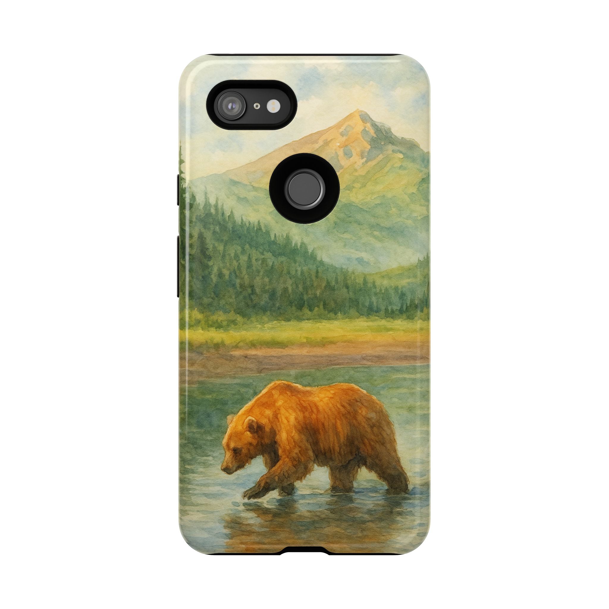 Scenic Bear Phone Case with, Tough & Protective Shell, Nature Lover Gift, Wildlife Art, Outdoor Adventure Accessory
