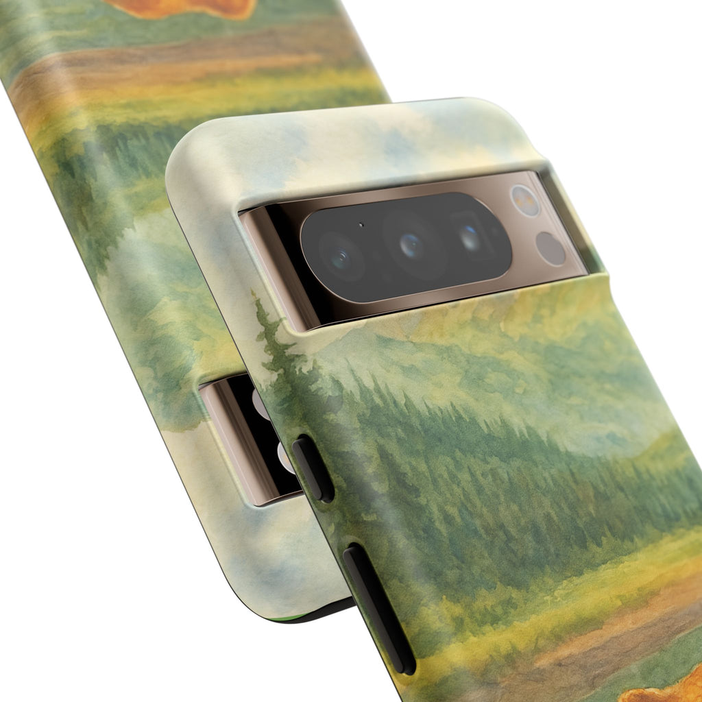 Scenic Bear Phone Case with, Tough & Protective Shell, Nature Lover Gift, Wildlife Art, Outdoor Adventure Accessory