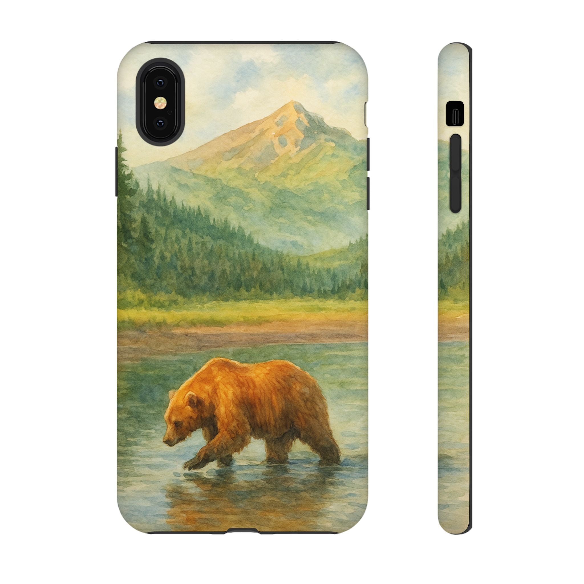 Scenic Bear Phone Case with, Tough & Protective Shell, Nature Lover Gift, Wildlife Art, Outdoor Adventure Accessory