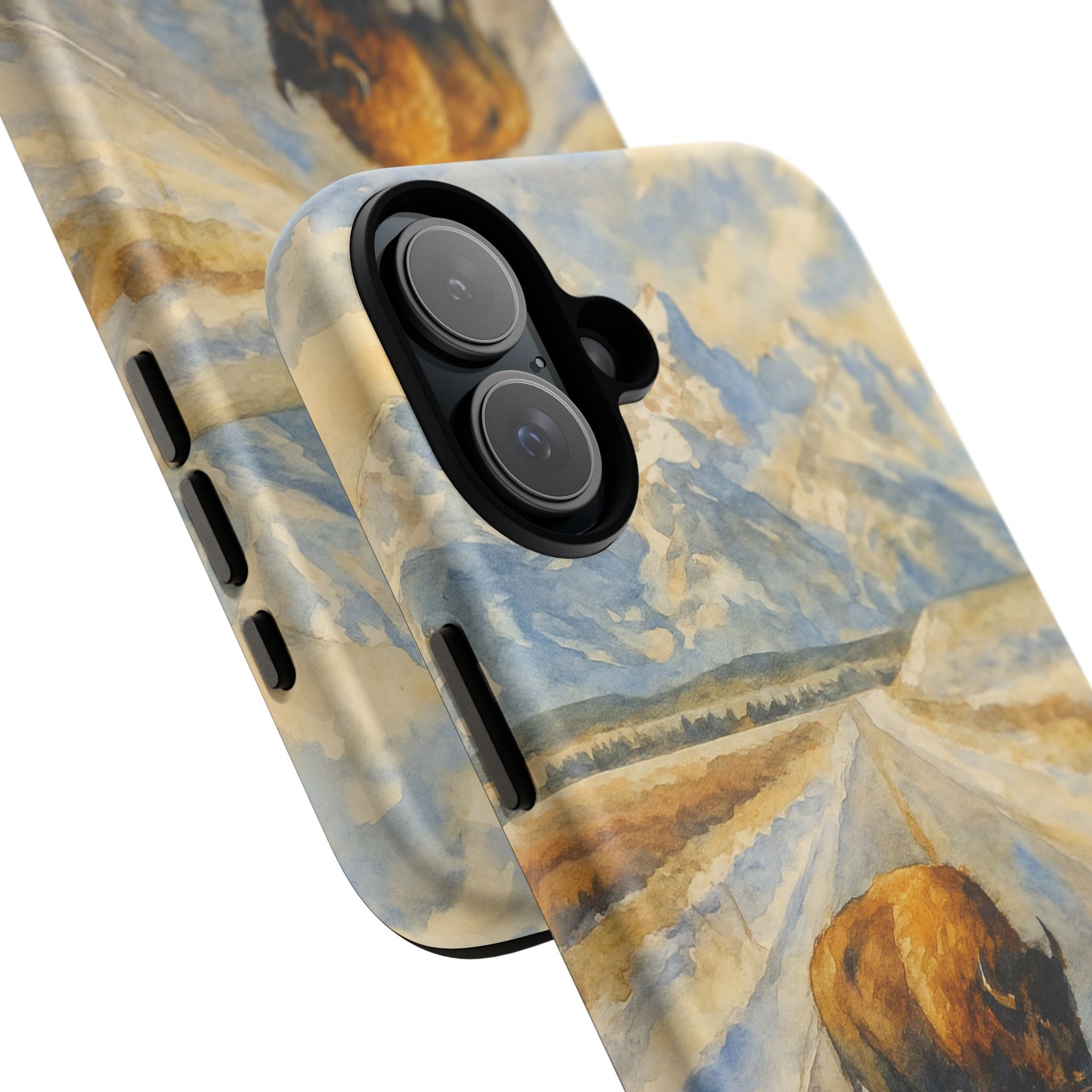 Grand Teton National Park Wild Bison Road Phone Case - Perfect Gift for Nature Lovers and Park Enthusiasts