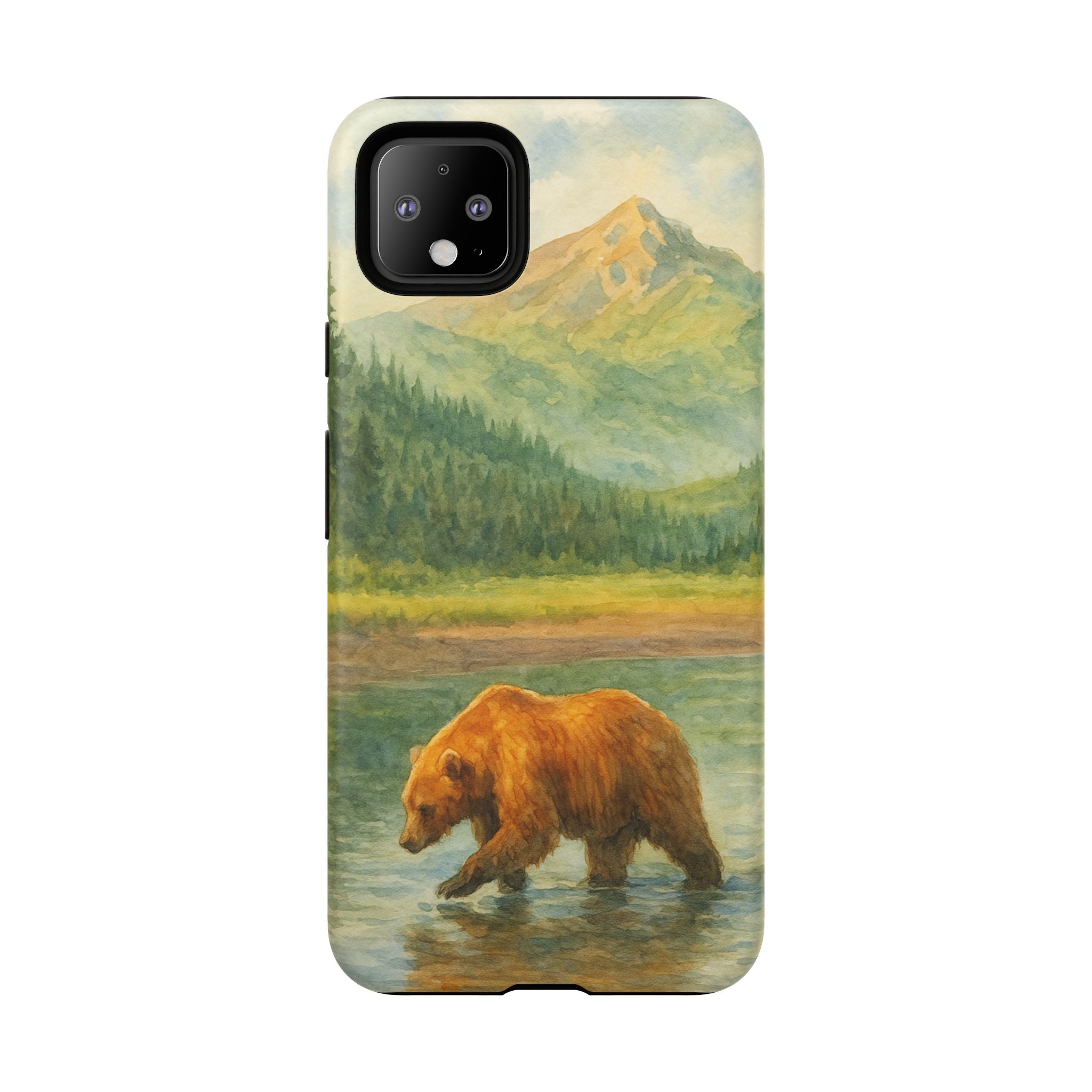 Scenic Bear Phone Case with, Tough & Protective Shell, Nature Lover Gift, Wildlife Art, Outdoor Adventure Accessory
