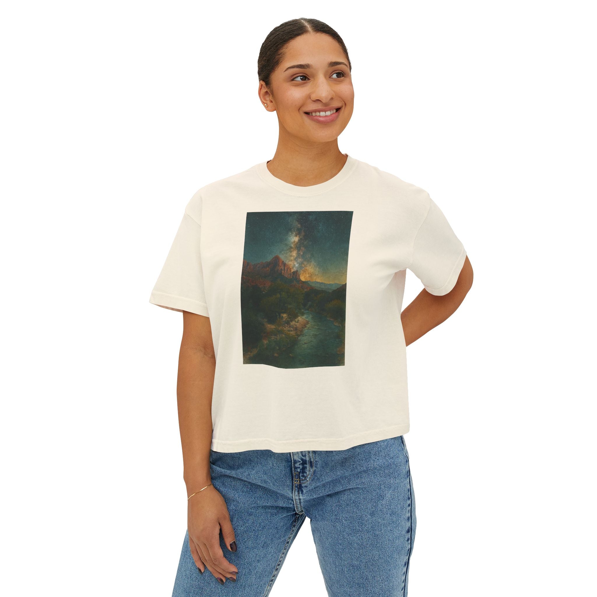 Zion National Park Galaxy Boxy Tee