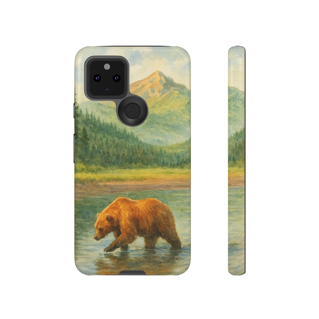 Scenic Bear Phone Case with, Tough & Protective Shell, Nature Lover Gift, Wildlife Art, Outdoor Adventure Accessory