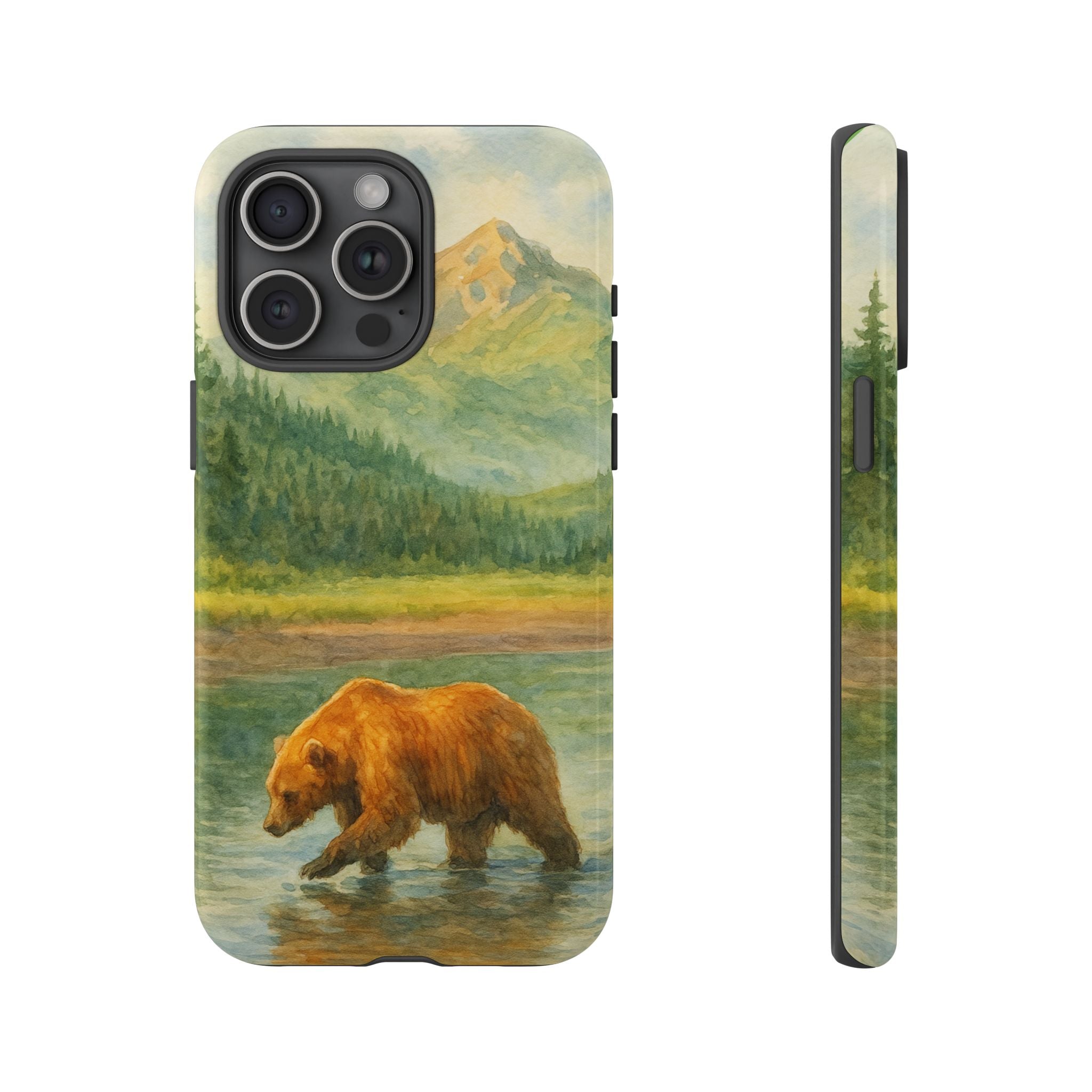 Scenic Bear Phone Case with, Tough & Protective Shell, Nature Lover Gift, Wildlife Art, Outdoor Adventure Accessory