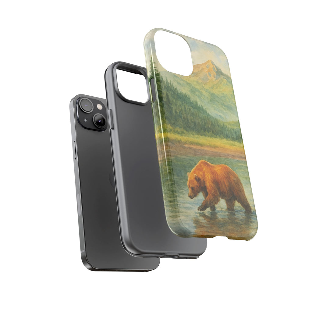 Scenic Bear Phone Case with, Tough & Protective Shell, Nature Lover Gift, Wildlife Art, Outdoor Adventure Accessory
