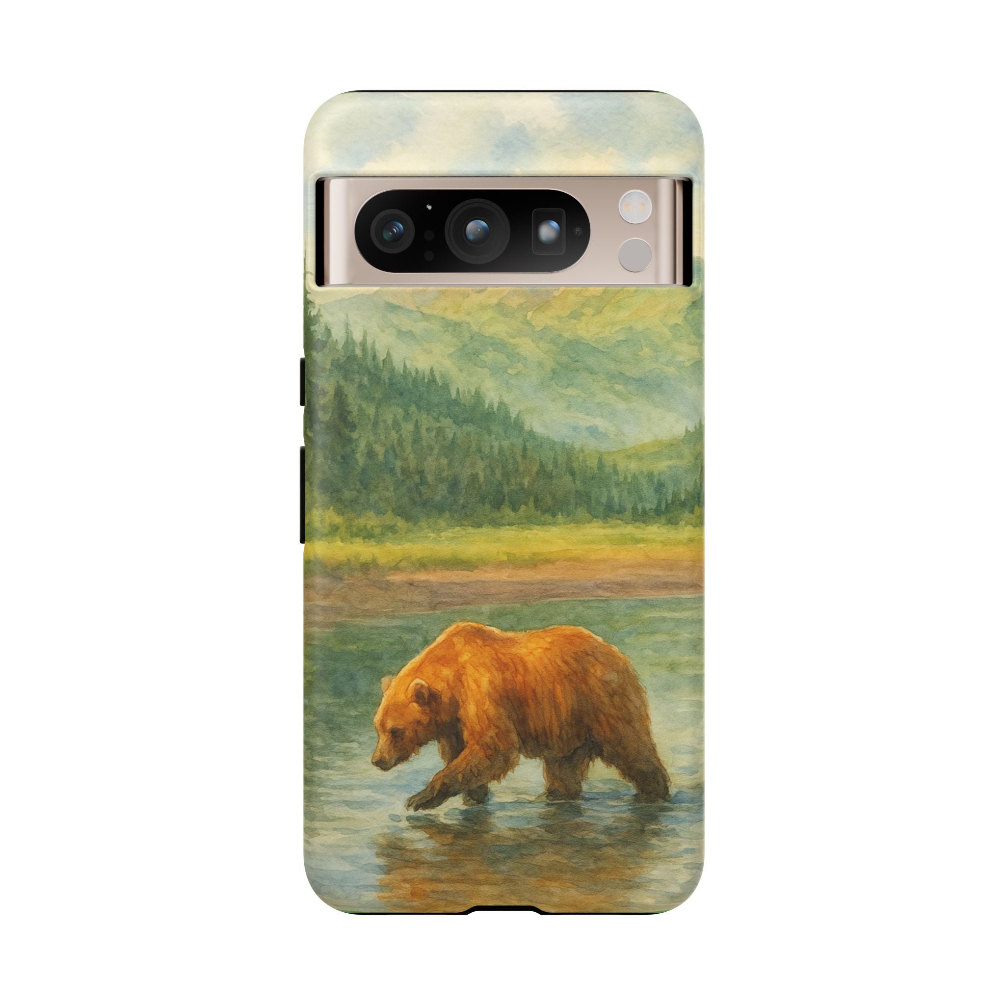 Scenic Bear Phone Case with, Tough & Protective Shell, Nature Lover Gift, Wildlife Art, Outdoor Adventure Accessory