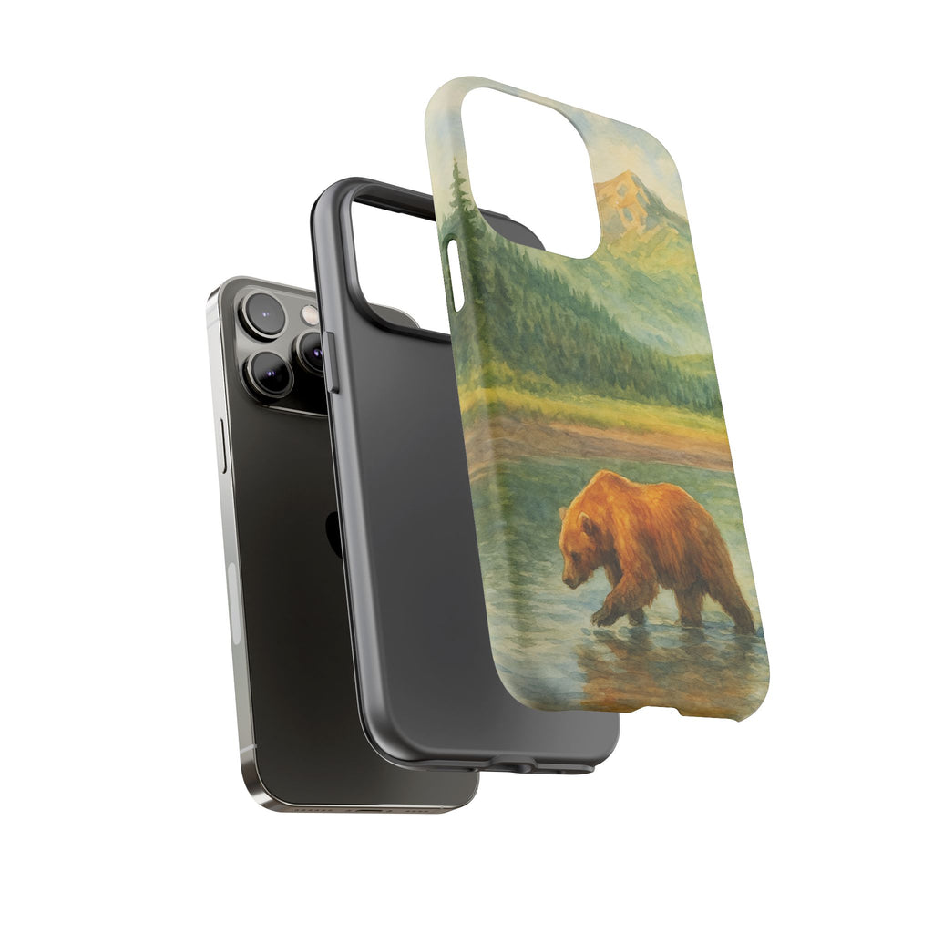 Scenic Bear Phone Case with, Tough & Protective Shell, Nature Lover Gift, Wildlife Art, Outdoor Adventure Accessory