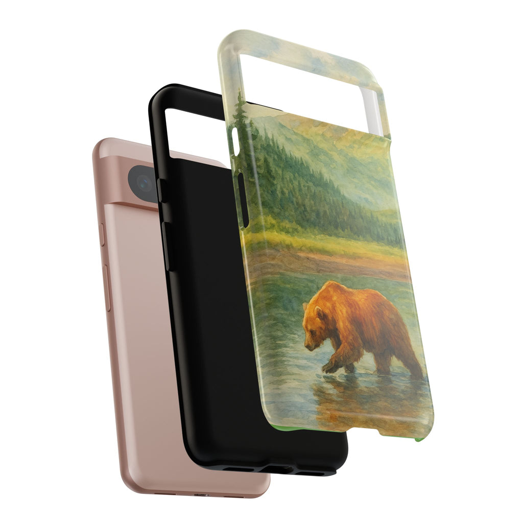 Scenic Bear Phone Case with, Tough & Protective Shell, Nature Lover Gift, Wildlife Art, Outdoor Adventure Accessory