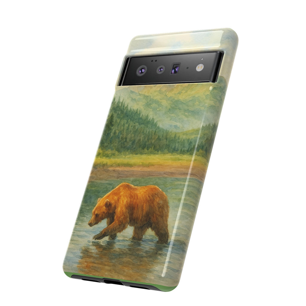 Scenic Bear Phone Case with, Tough & Protective Shell, Nature Lover Gift, Wildlife Art, Outdoor Adventure Accessory