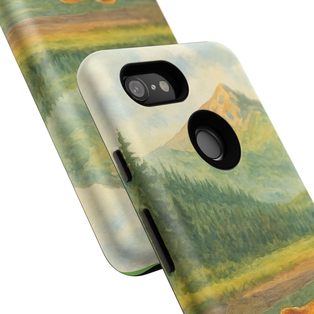 Scenic Bear Phone Case with, Tough & Protective Shell, Nature Lover Gift, Wildlife Art, Outdoor Adventure Accessory