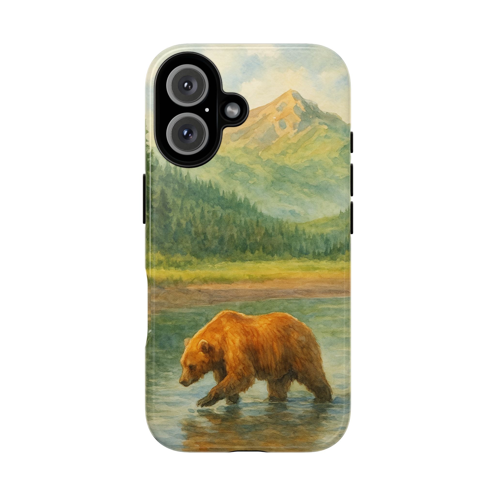 Scenic Bear Phone Case with, Tough & Protective Shell, Nature Lover Gift, Wildlife Art, Outdoor Adventure Accessory