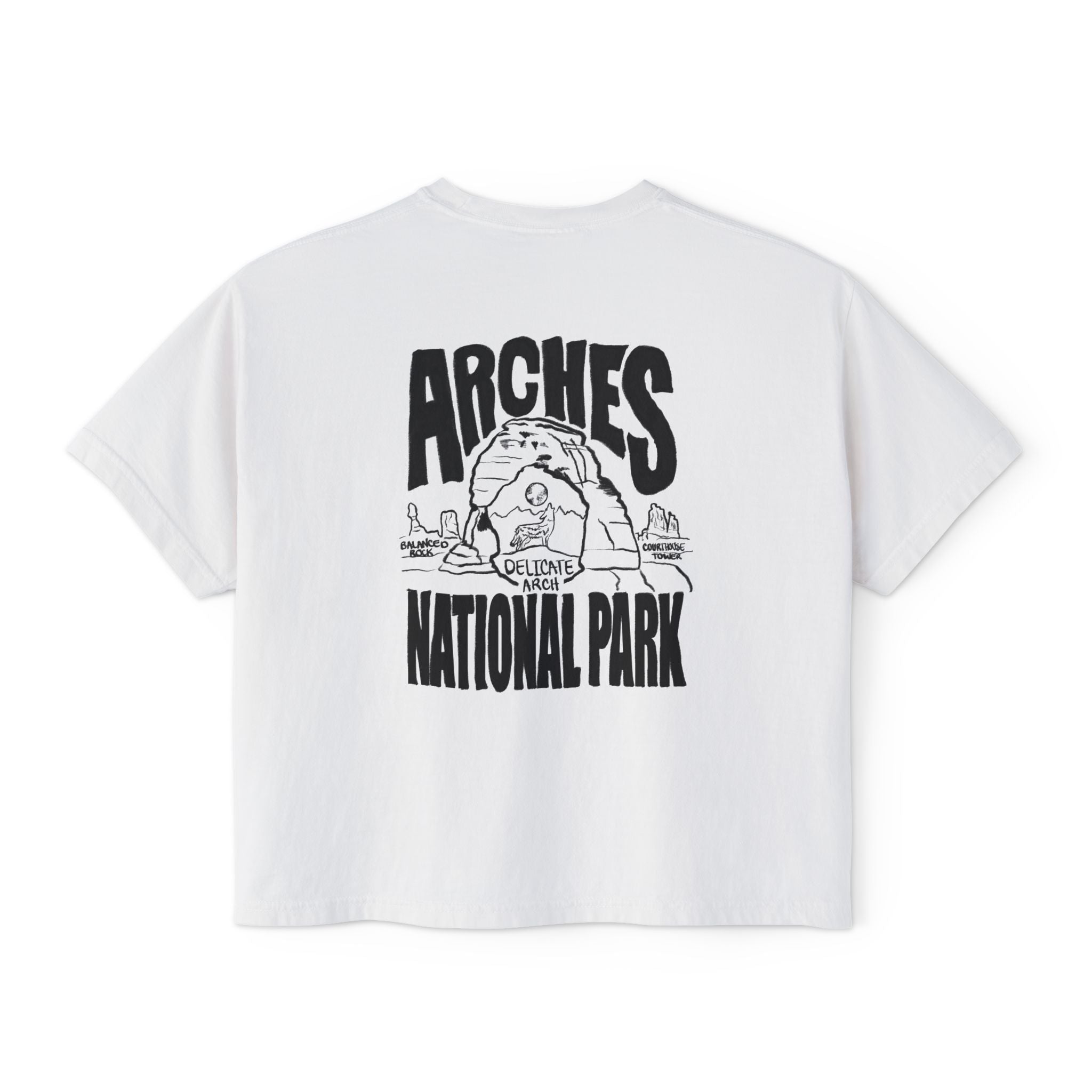 National Park Boxy Tee - Delicate Arch Design for Women