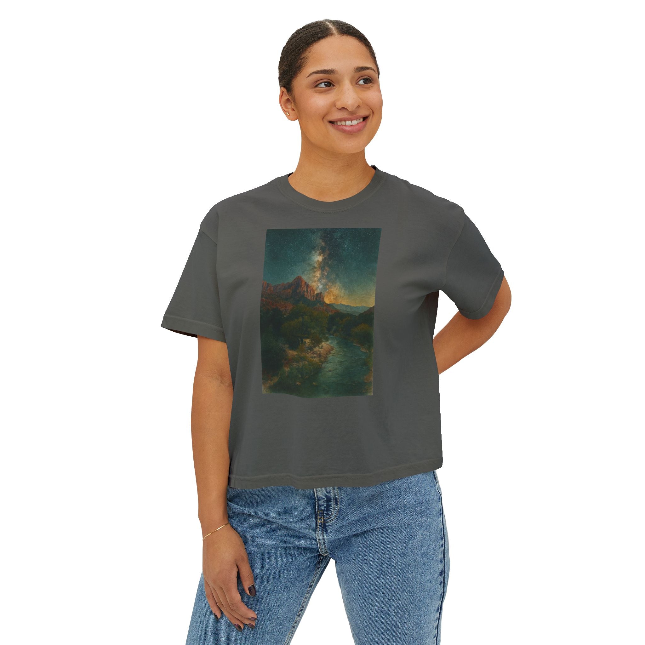 Zion National Park Galaxy Boxy Tee
