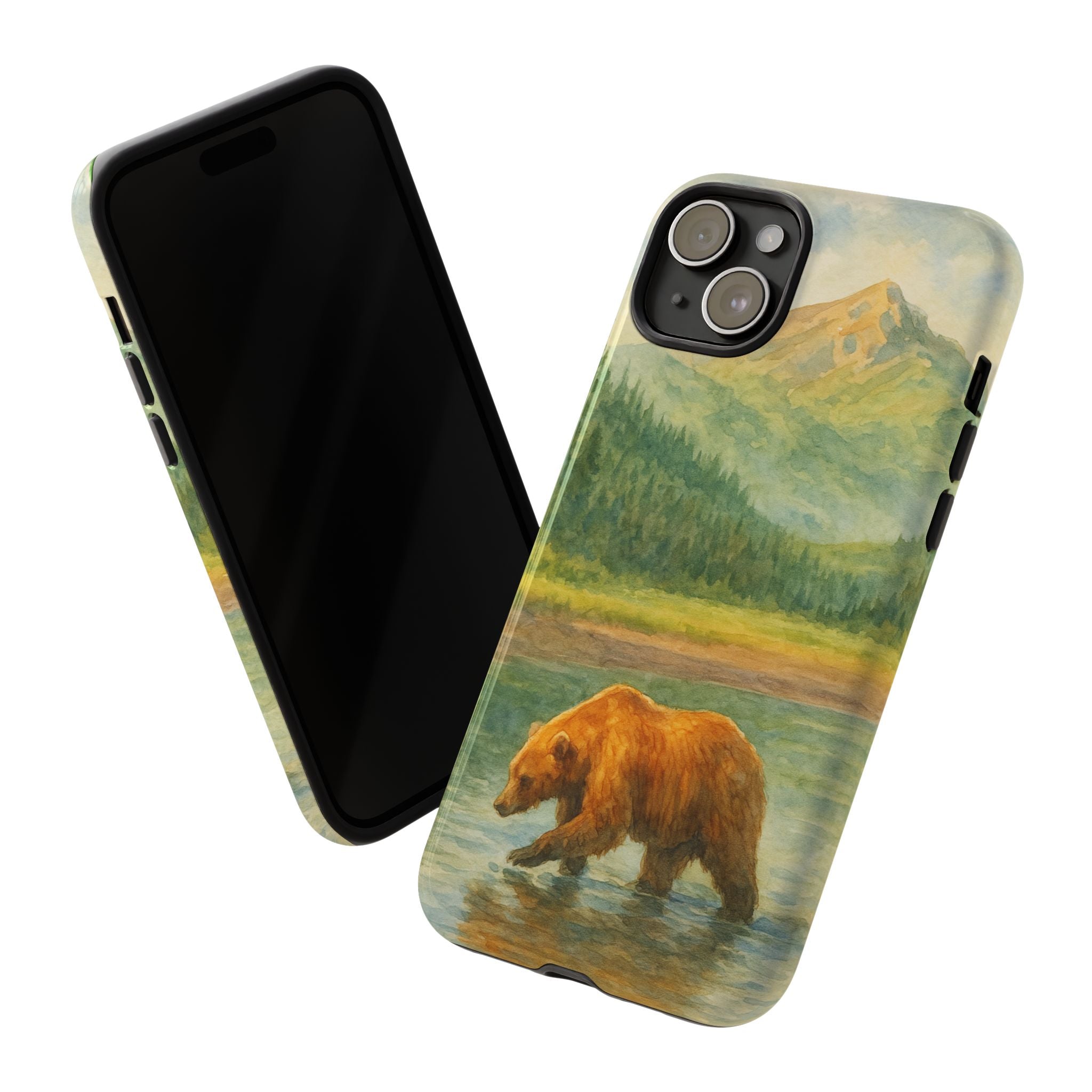 Scenic Bear Phone Case with, Tough & Protective Shell, Nature Lover Gift, Wildlife Art, Outdoor Adventure Accessory