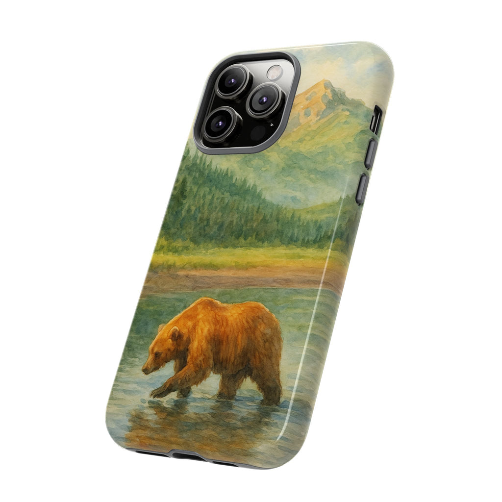 Scenic Bear Phone Case with, Tough & Protective Shell, Nature Lover Gift, Wildlife Art, Outdoor Adventure Accessory