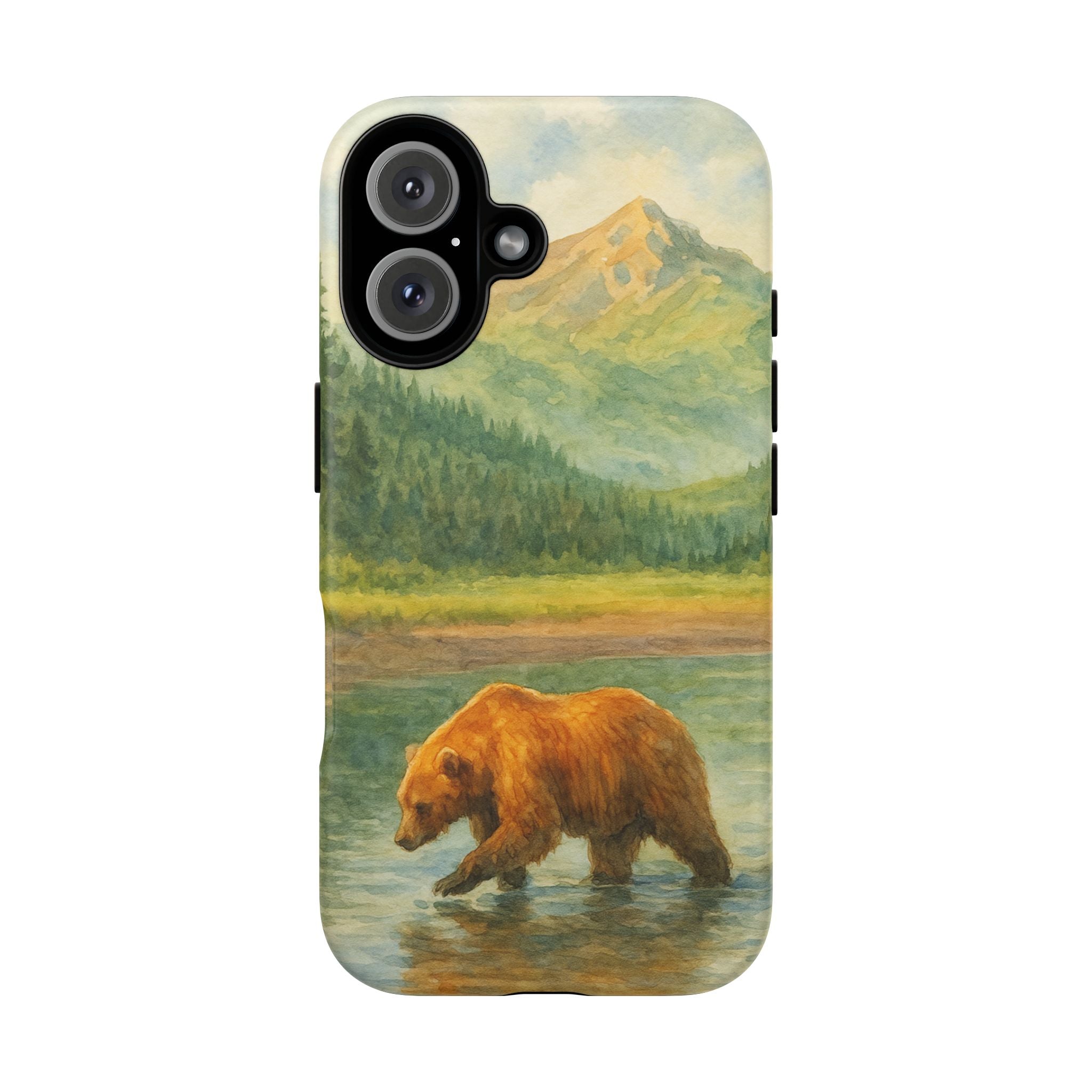Scenic Bear Phone Case with, Tough & Protective Shell, Nature Lover Gift, Wildlife Art, Outdoor Adventure Accessory