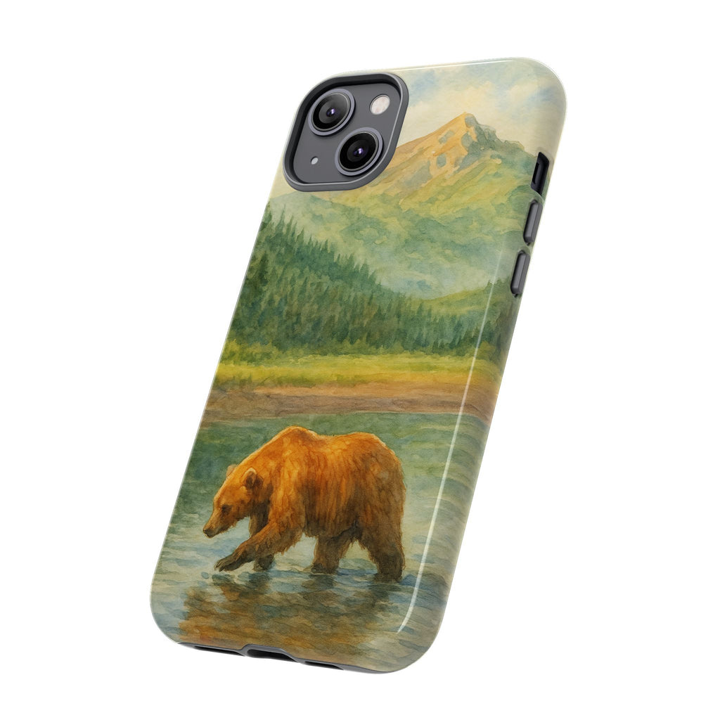 Scenic Bear Phone Case with, Tough & Protective Shell, Nature Lover Gift, Wildlife Art, Outdoor Adventure Accessory